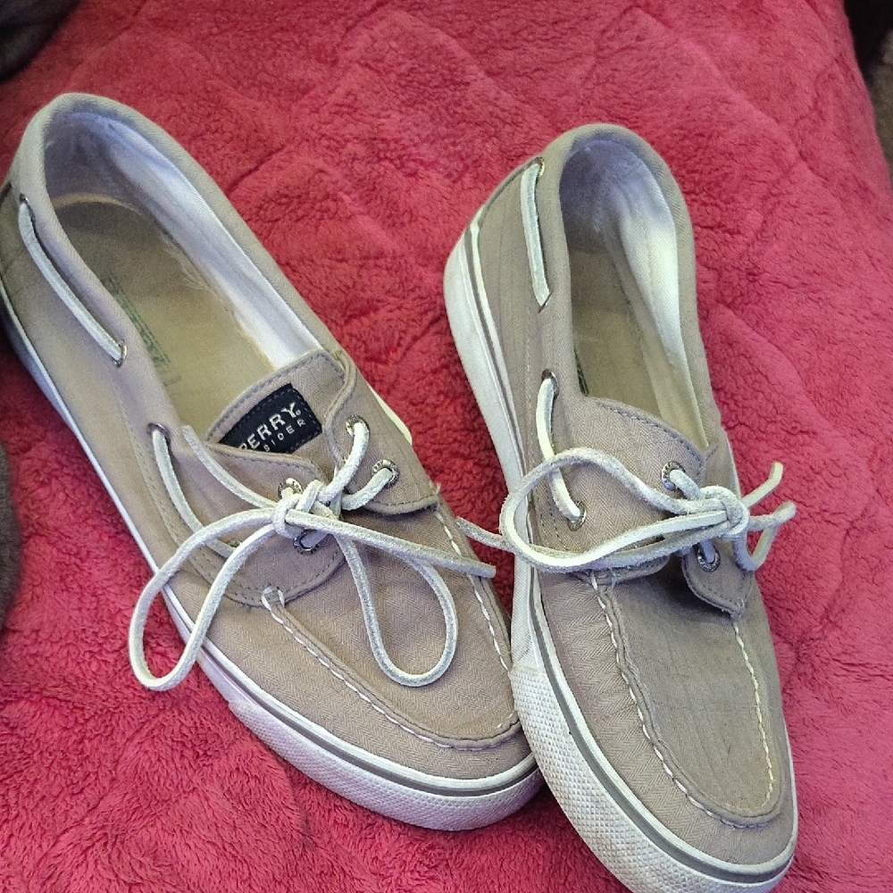 Sperry Women's Gray and White Loafers